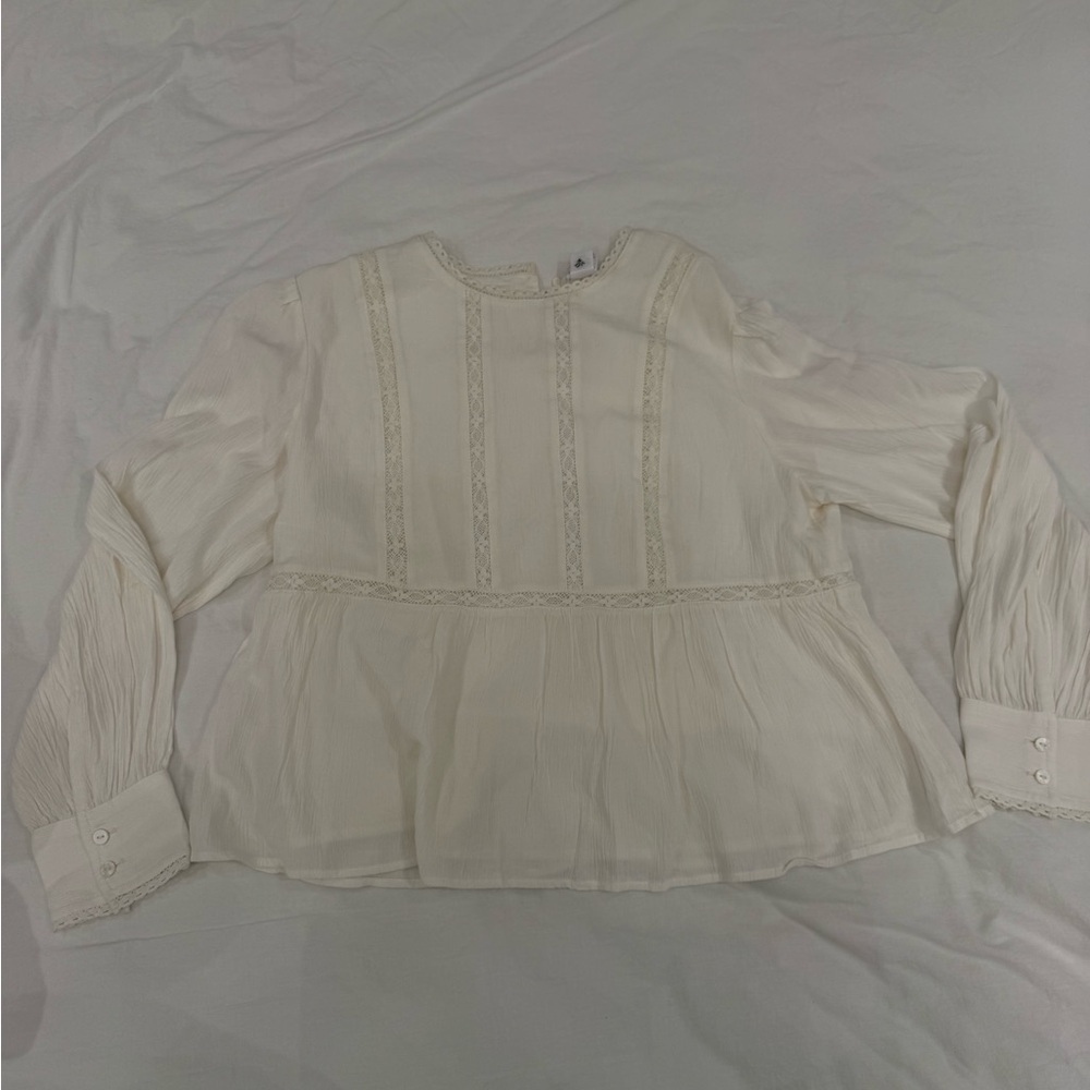 Melrose and Market Cream Blouse with Lace Detail